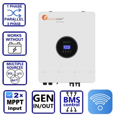 Гибридный инвертор Felicity IVEM12048-II (12000VA/12000W, Max CH 240A, AC 240, Gen-port) Wi-Fi