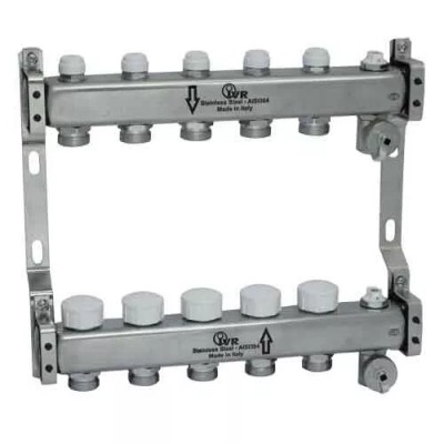 Комплект колекторів 9 виходів з запорним клапаном, під електропривід, з нержавіючої сталі 1 Комплект колекторів 9 виходів з запорним клапаном, під електропривід, з нержавіючої сталі 1