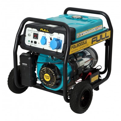 
					Генератор бензиновый FULL FGL 8000LE, 1-фазный 230V, 50Hz, 8.1kVA/6.5kW, бак 28 л, расход 2.6 л/ч,  ручной/стартер (без АКБ), 720х530х610 мм, 78 кг