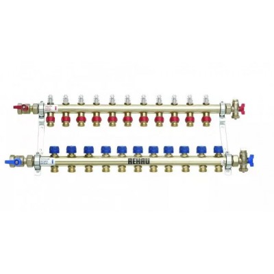 Розподільчий коллектор HKV-D без шарового крану з витратомірами HKV-D V2A 12 Розподільчий коллектор HKV-D без шарового крану з витратомірами HKV-D V2A 12