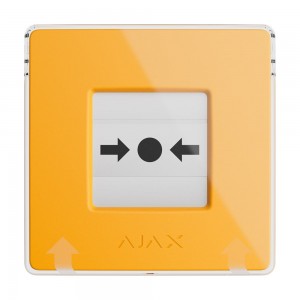 Бездротова кнопка для активації пожежної тривоги вручну Ajax ManualCallPoint Yellow Jeweller