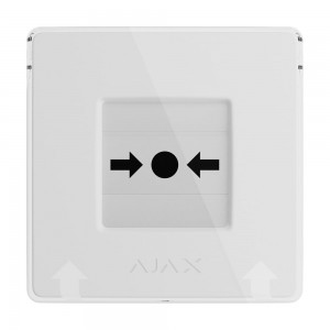 Бездротова кнопка для активації пожежної тривоги вручну Ajax ManualCallPoint White Jeweller