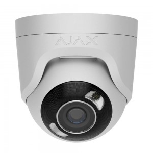 IP-відеокамера 8Mp Ajax TurretCam HL (8 Mp/2.8 mm) White f=2.8mm, ІЧ+LED-підсвічування, з мікрофоном