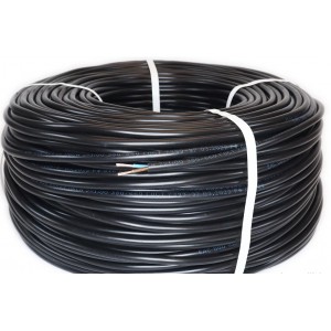 
					Кабель ПВС 2х1,5 черный бухта 100 метров цена за бухту