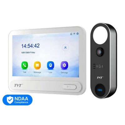 Комплект IP-відеодомофона з WiFi TVT TE-KT6101-001 White: відеодомофон 7