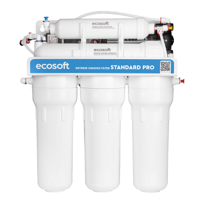 Фільтр зворотного осмосу Ecosoft Standard PRO з мінералізацією та помпою (MO550MPECOSTD) Фільтр зворотного осмосу Ecosoft Standard PRO з мінералізацією та помпою (MO550MPECOSTD)