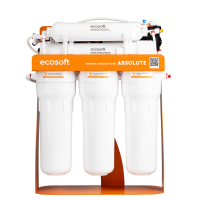 Фільтр зворотного осмосу Ecosoft Absolute з мінералізатором з помпою на станині (MO675MPSECO) Фільтр зворотного осмосу Ecosoft Absolute з мінералізатором з помпою на станині (MO675MPSECO)