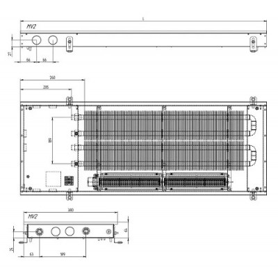 Конвектор внутр. MV2 (Black) 380/1250/65 + вент. DC 24V Конвектор внутр. MV2 (Black) 380/1250/65 + вент. DC 24V