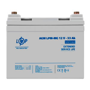 Аккумулятор мультигелевый LPM-MG 12V - 33 Ah + справа