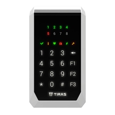 Клавіатура Tiras K-PAD8+ Black на 8 індикаторів зон з вбудованим зчитувачем NFC/Mifare Клавіатура Tiras K-PAD8+ Black на 8 індикаторів зон з вбудованим зчитувачем NFC/Mifare