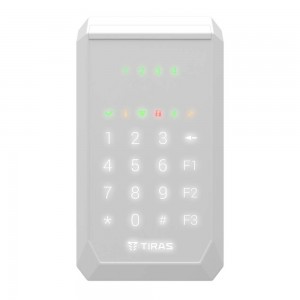 Клавіатура Tiras K-PAD4+ White на 4 індикатори зон з вбудованим зчитувачем NFC/Mifare