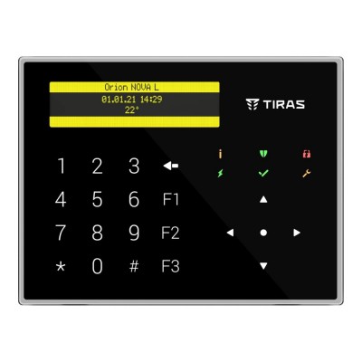 Клавіатура Tiras K-GLCD+ Black з OLED-дисплеєм та зчитувачем NFC/Mifare