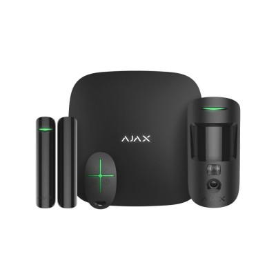 Комплект бездротової охоронної сигналізації Ajax StarterKit Cam HDR Black з 2G, Ethernet, фотоверифікацією тривог
