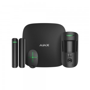 Комплект бездротової охоронної сигналізації Ajax StarterKit Cam Plus HDR Black з WiFi, 2G, 3G, 4G, Ethernet, фотоверифікацією тривог