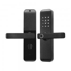 Замок біометричний автономний Trinix TRL-7703WF Black L/R з Wi-Fi, зчитувачем відбитків пальців і карт Mifare