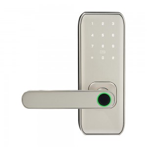 Замок біометричний автономний Trinix TRL-5406BTF Silver L/R з Bluetooth, зчитувачем відбитків пальців і карт Mifare