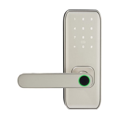 Замок біометричний автономний Trinix TRL-5406BTF Silver L/R з Bluetooth, зчитувачем відбитків пальців і карт Mifare